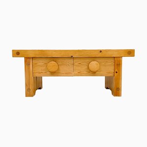 Scandinavian Modern Solid Pine Bench from Fröseke, Sweden, 1970s-UYK-890155