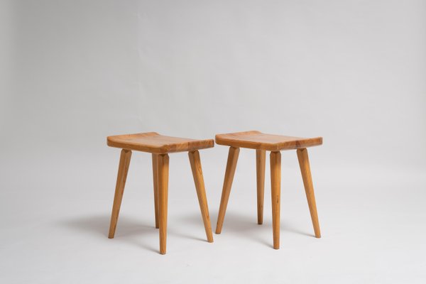 Scandinavian Modern Solid Pine Visingsö Stools by Carl Malmsten, Set of 6-MJF-1028980