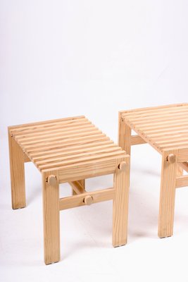 Scandinavian Modern Stools in Solid Pine, 1950s, Set of 2-FK-1268527