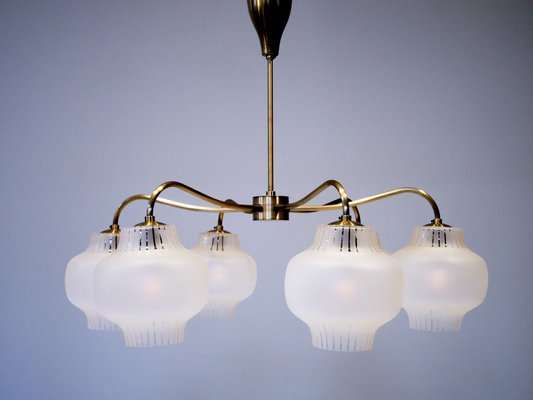 Scandinavian Modern Swedish 6-Arm Ceiling Lamp, 1950s-OGU-674651