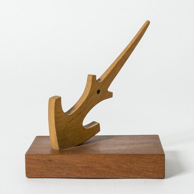 Scandinavian Modern Teak Anchor Sculpture by Johnny Mattsson, 1950s-NL-1407737