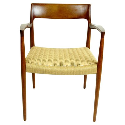 Scandinavian Modern Teak and Paper Cord Mod. 57 Armchair by Niels Otto Moller for J.l. Møllers-MH-1168886