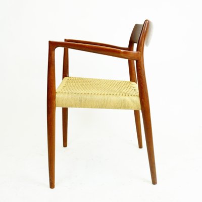 Scandinavian Modern Teak and Paper Cord Mod. 57 Armchair by Niels Otto Moller for J.l. Møllers-MH-1168886