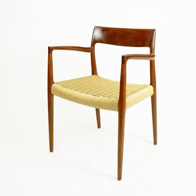 Scandinavian Modern Teak and Paper Cord Mod. 57 Armchair by Niels Otto Moller for J.l. Møllers-MH-1168886