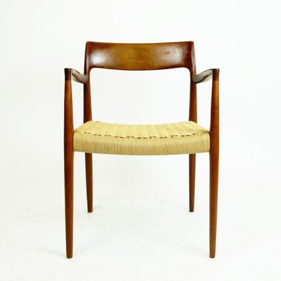 Scandinavian Modern Teak and Paper Cord Mod. 57 Armchair by Niels Otto Moller for J.l. Møllers-MH-1168886