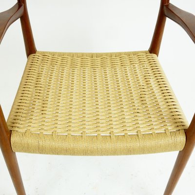 Scandinavian Modern Teak and Paper Cord Mod. 57 Armchair by Niels Otto Moller for J.l. Møllers-MH-1168886