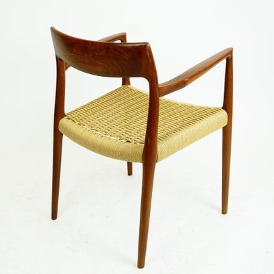 Scandinavian Modern Teak and Paper Cord Mod. 57 Armchair by Niels Otto Moller for J.l. Møllers-MH-1168886