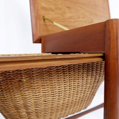 Scandinavian Modern Teak Sewing Basket End Table attributed to Johannes Andersen-JG-1786515