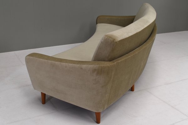 Scandinavian Mohair Curved Sofa and Armchair, Denmark, 1950s, Set of 2-TE-1349055