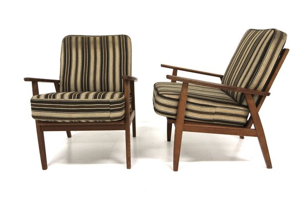 Scandinavian Oak Armchairs, Sweden, 1950s, Set of 2-GEK-1816205