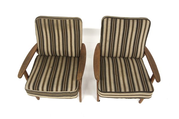 Scandinavian Oak Armchairs, Sweden, 1950s, Set of 2-GEK-1816205