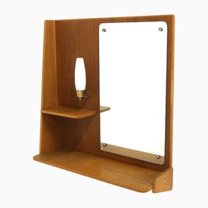 Scandinavian Oak Portrait Mirror, Sweden, 1960s-GEK-1765378