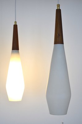 Scandinavian Opaline Glass Pendant Lamp, 1960s-OV-958566