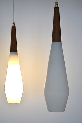 Scandinavian Opaline Glass Pendant Lamp, 1960s-OV-958566