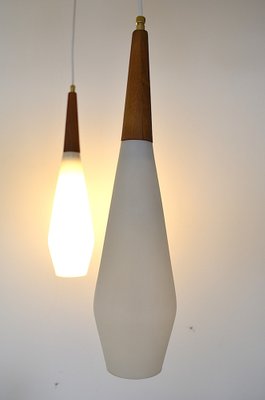 Scandinavian Opaline Glass Pendant Lamp, 1960s-OV-958566