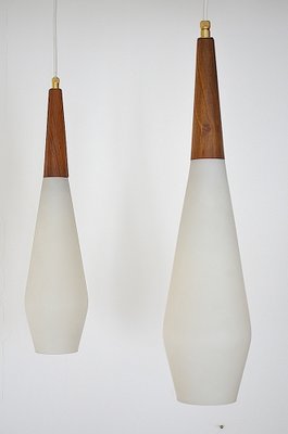 Scandinavian Opaline Glass Pendant Lamp, 1960s-OV-958566