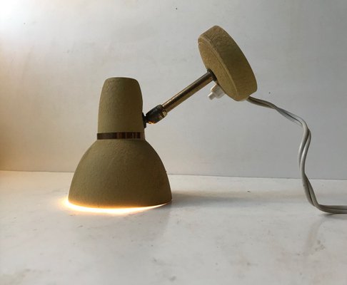 Scandinavian Pastel Yellow Wall Lamp in Brass & Aluminium, 1950s-LCR-841643