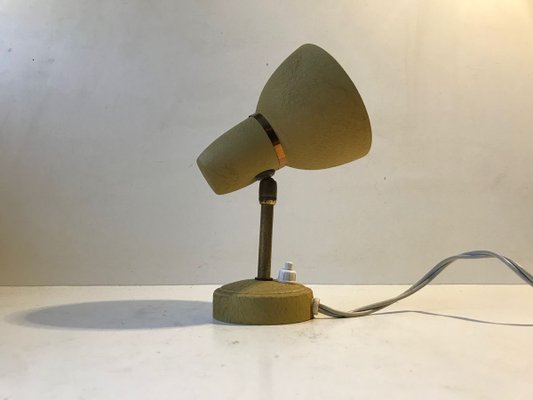 Scandinavian Pastel Yellow Wall Lamp in Brass & Aluminium, 1950s-LCR-841643