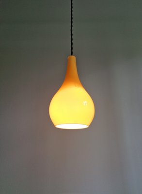 Scandinavian Pendant Light in Honey-Colored Opaline Glass, 1960s-FAX-2015963