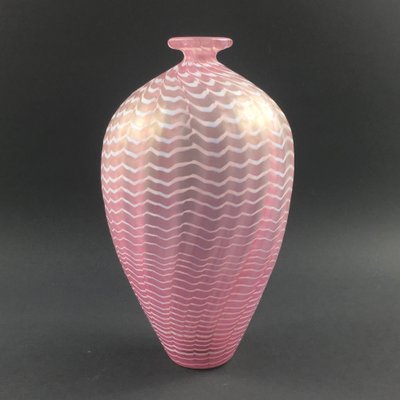 Scandinavian Pink and White Glass Vase by Bertil Vallien for Kosta Boda, 1980s-BMM-2032282