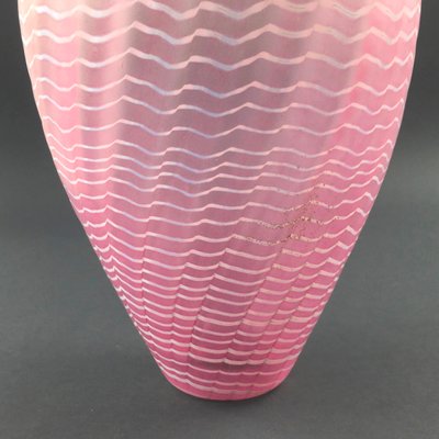 Scandinavian Pink and White Glass Vase by Bertil Vallien for Kosta Boda, 1980s-BMM-2032282