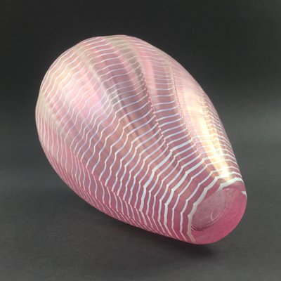 Scandinavian Pink and White Glass Vase by Bertil Vallien for Kosta Boda, 1980s-BMM-2032282