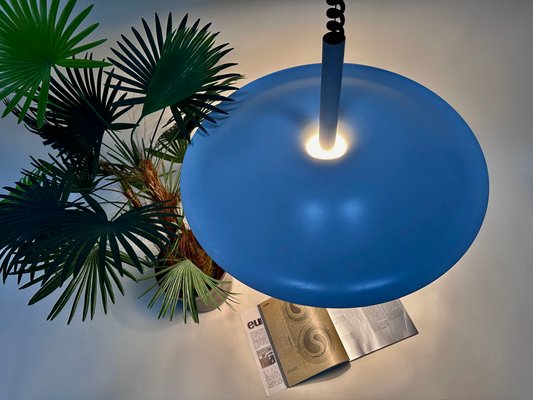 Scandinavian Postmodern Height-Adjustable Aluminium Halogen Hanging Lamp, 1980s-JP-1793176