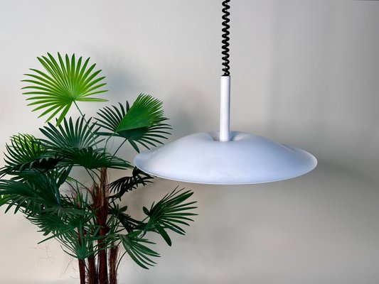 Scandinavian Postmodern Height-Adjustable Aluminium Halogen Hanging Lamp, 1980s-JP-1793176