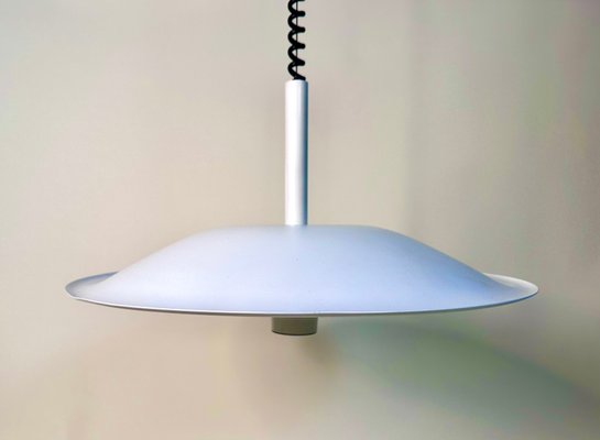 Scandinavian Postmodern Height-Adjustable Aluminium Halogen Hanging Lamp, 1980s-JP-1793176