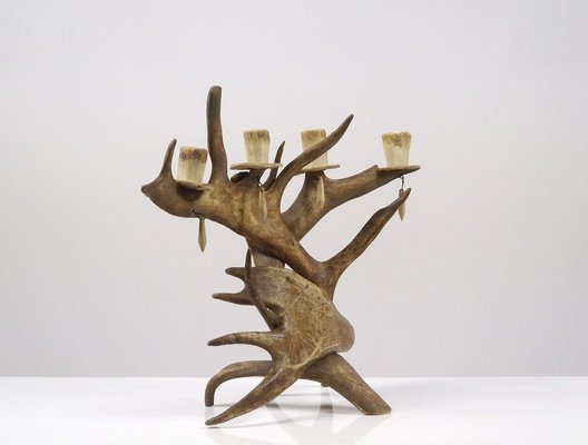 Scandinavian Reindeer Wooden Candlestick-DQG-1763042