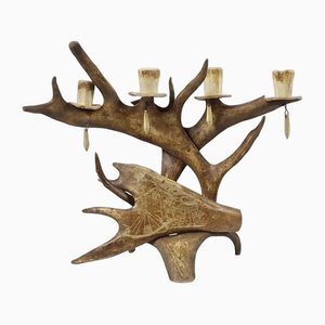 Scandinavian Reindeer Wooden Candlestick-DQG-1763042