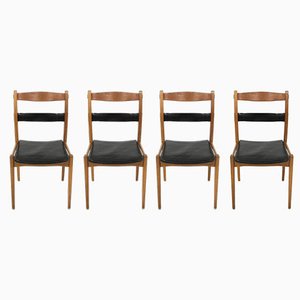 Scandinavian Remus Chairs in Leather by Yngve Ekström for Swedese, 1960s, Set of 4-GEK-1772478