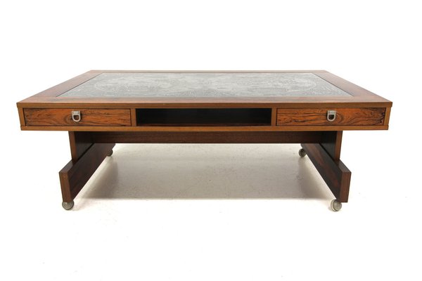 Scandinavian Rosewood and Metal Coffee Table from Alberts Tibro, 1960-GEK-1769045