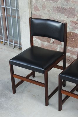 Scandinavian Rosewood and Skai Chairs, Denmark, 1950s, Set of 4-WEQ-1150717