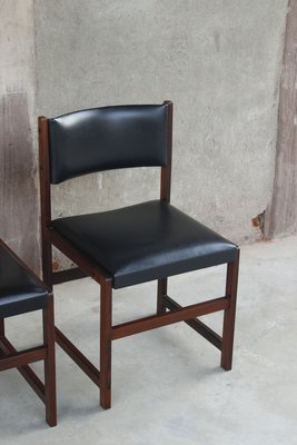 Scandinavian Rosewood and Skai Chairs, Denmark, 1950s, Set of 4-WEQ-1150717