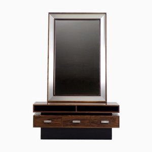 Scandinavian Rosewood Dressing Table with Oblong Mirror, 1970s, Set of 2-ZAA-1067652