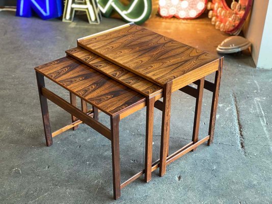 Scandinavian Rosewood Nesting Tables, 1960s, Set of 3-JO-866186