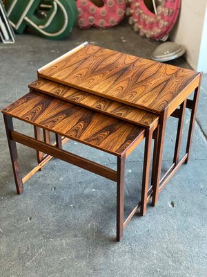 Scandinavian Rosewood Nesting Tables, 1960s, Set of 3-JO-866186