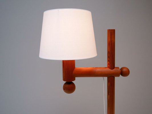 Scandinavian Solid Pine Pinus Floor Lamp by Uno & Östen Kristiansson for Luxus, 1970s-OGU-888803