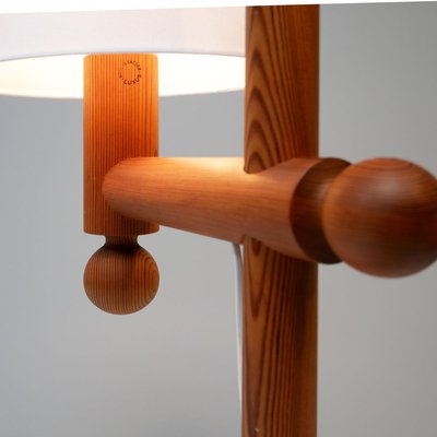 Scandinavian Solid Pine Pinus Floor Lamp by Uno & Östen Kristiansson for Luxus, 1970s-OGU-888803