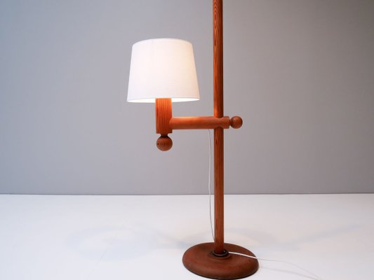 Scandinavian Solid Pine Pinus Floor Lamp by Uno & Östen Kristiansson for Luxus, 1970s-OGU-888803