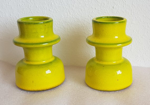 Scandinavian Space Age Ceramic Candleholders, 1970s, Set of 2-QDP-1306357