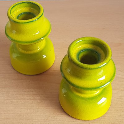 Scandinavian Space Age Ceramic Candleholders, 1970s, Set of 2-QDP-1306357