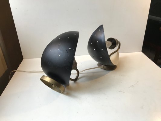 Scandinavian Starry Night Wall Sconces from Fog & Mørup, 1950s, Set of 2-LCR-992860