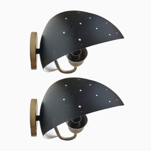 Scandinavian Starry Night Wall Sconces from Fog & Mørup, 1950s, Set of 2-LCR-992860