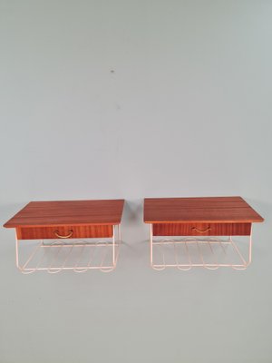 Scandinavian String Hanging Telephone Table/ Shelf/ Bedside Table/ Nightstand from Mahagoni, 1960s, Set of 2-IQR-1245179