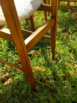 Scandinavian Style Chairs in Light Oak and Bouclé Fabric attributed to Amma Studio, 1960s, Set of 4-EBW-2024797