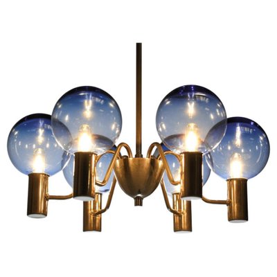 Scandinavian Swedish Blue Chrome Patricia Chandelier attributed to Hans Agne Jakobsson, 1960s-YU-1800681