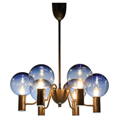 Scandinavian Swedish Blue Chrome Patricia Chandelier attributed to Hans Agne Jakobsson, 1960s-YU-1800681