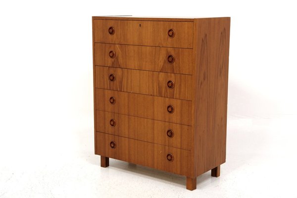 Scandinavian Tallboy Dresser in Teak, Sweden, 1960s-GEK-1786638